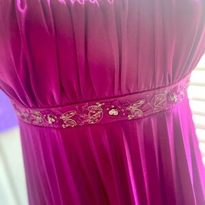 Pleaded beaded purple dress size medium brand; speechless
